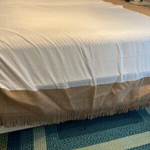 Fringed Burlap Bed Skirt